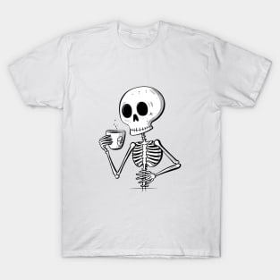 Funny Coffee Skeleton T-Shirt